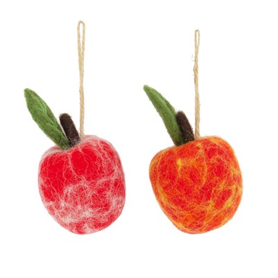 Zawieszka jabłko wełna 112771