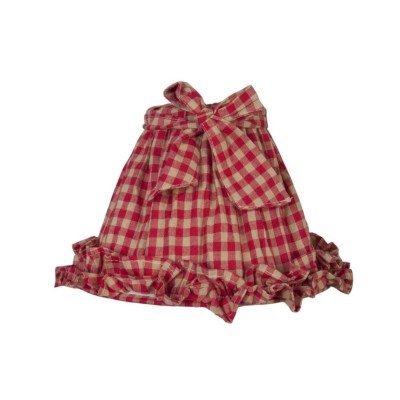 Abażur bawełniny czerwona krata 6LAK0039