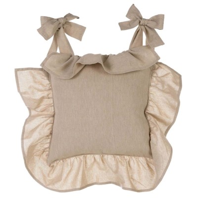 Poszewka na poduszkę na krzesło z falbankami krem