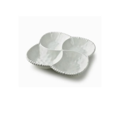 Miska 4 dzielna białe kuleczki 