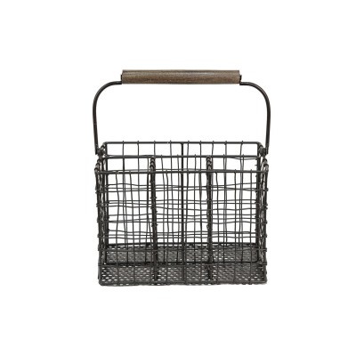 6Y4674 Metalowy koszyk z uchwytem i przegrodami