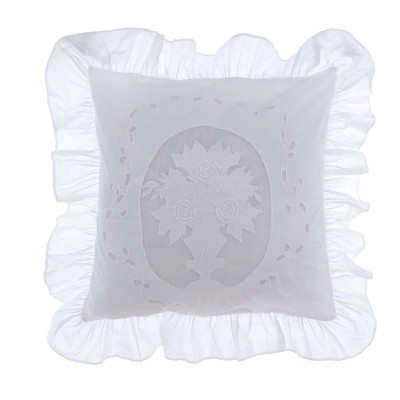 Poduszka haftowana 45X45 cm biała A36944