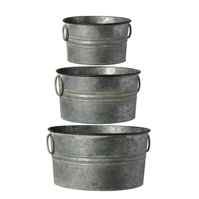 Zestaw 3 doniczek okrągłych z uchwytami 5657-18