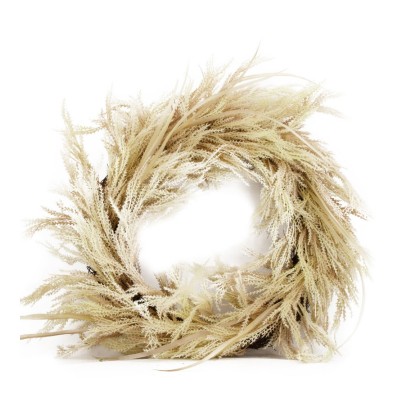 Wianek trzcinowy sztuczny jasny krem 45767-036
