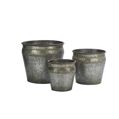 Zestaw 3  metalowych okrągłych donic 24T62671