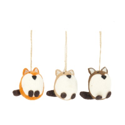 Zawieszka lisek biały brzuszek wełna 111884