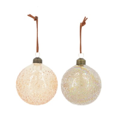 Bombka szampan okrągła brokat 104182