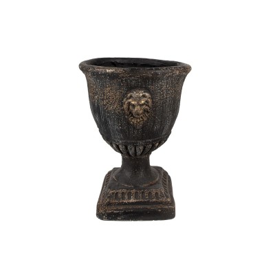 6MG0026 Osłonka doniczka gazon czarny złoto